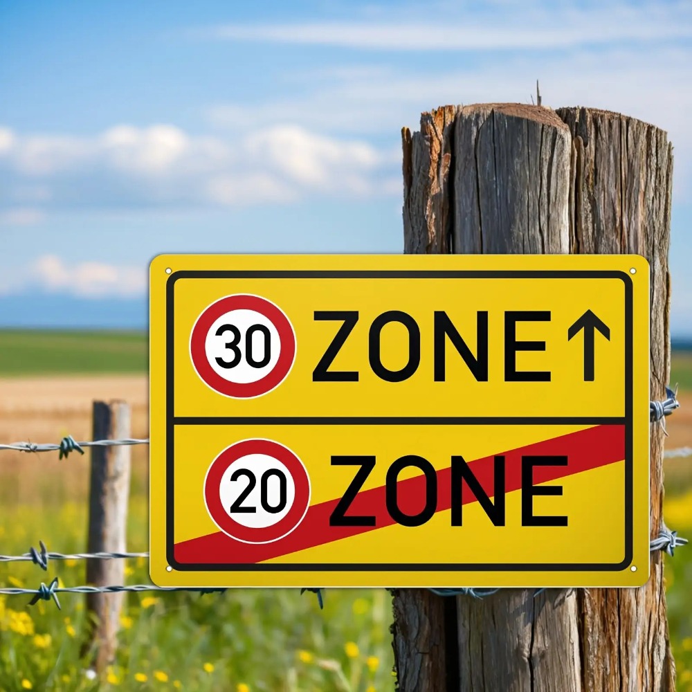 Tin Sign - 30 20 Speed Limit Z - Farming Zone recension och pris